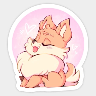 Fluffy Pomeranian Puppy (Foxy Tan) Sticker